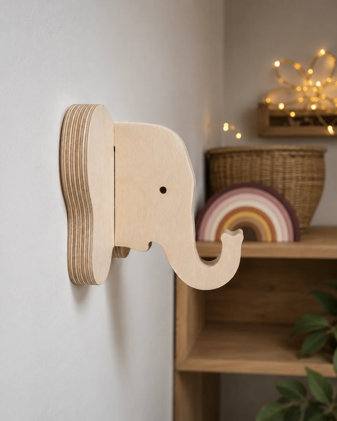 Birch Elephant Nursery Wall Peg